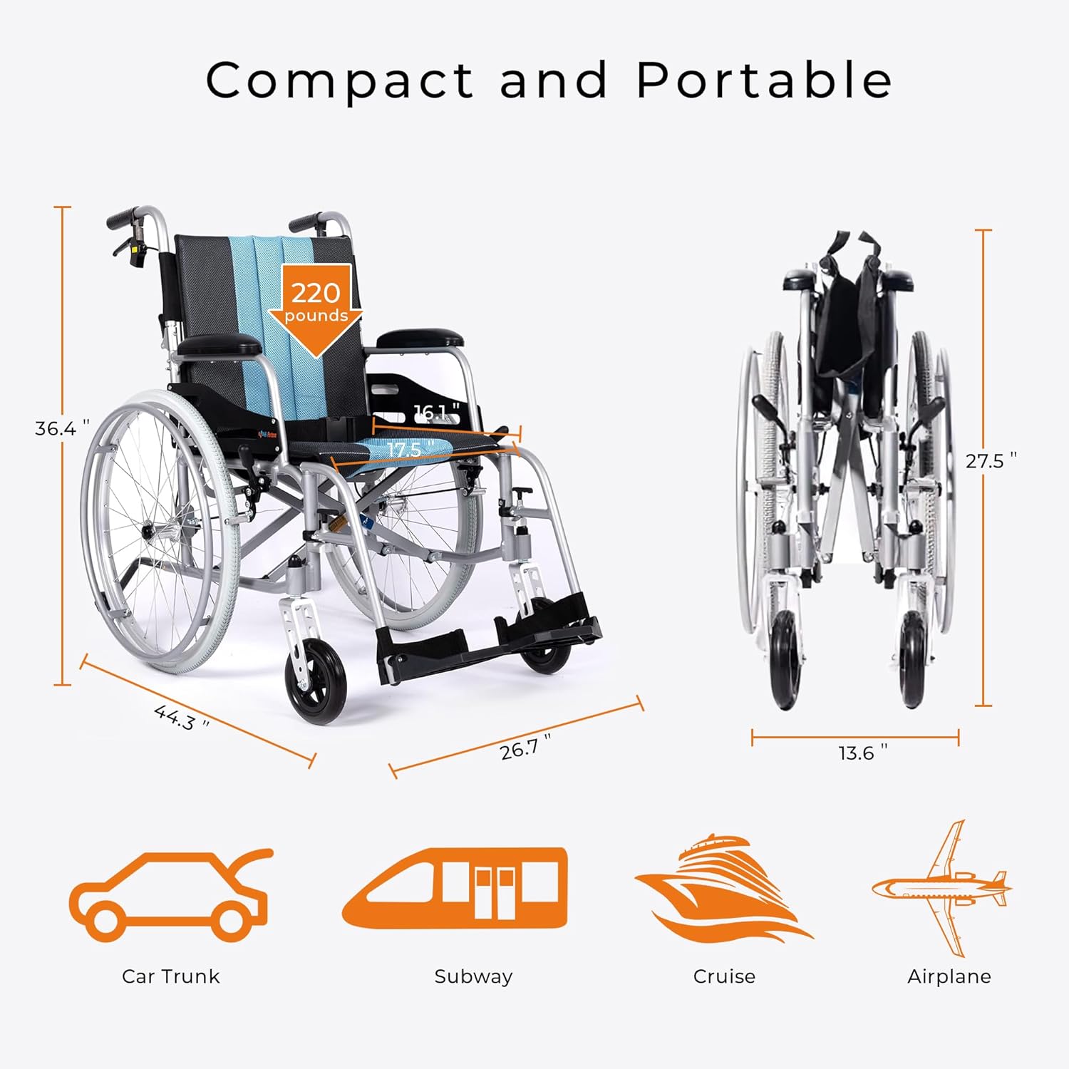 Magnesium Lightweight Wheelchair